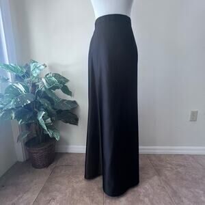 Tadashi Shoji Black Satin Formal Evening Floor Length Mermaid Maxi Skirt 30x44